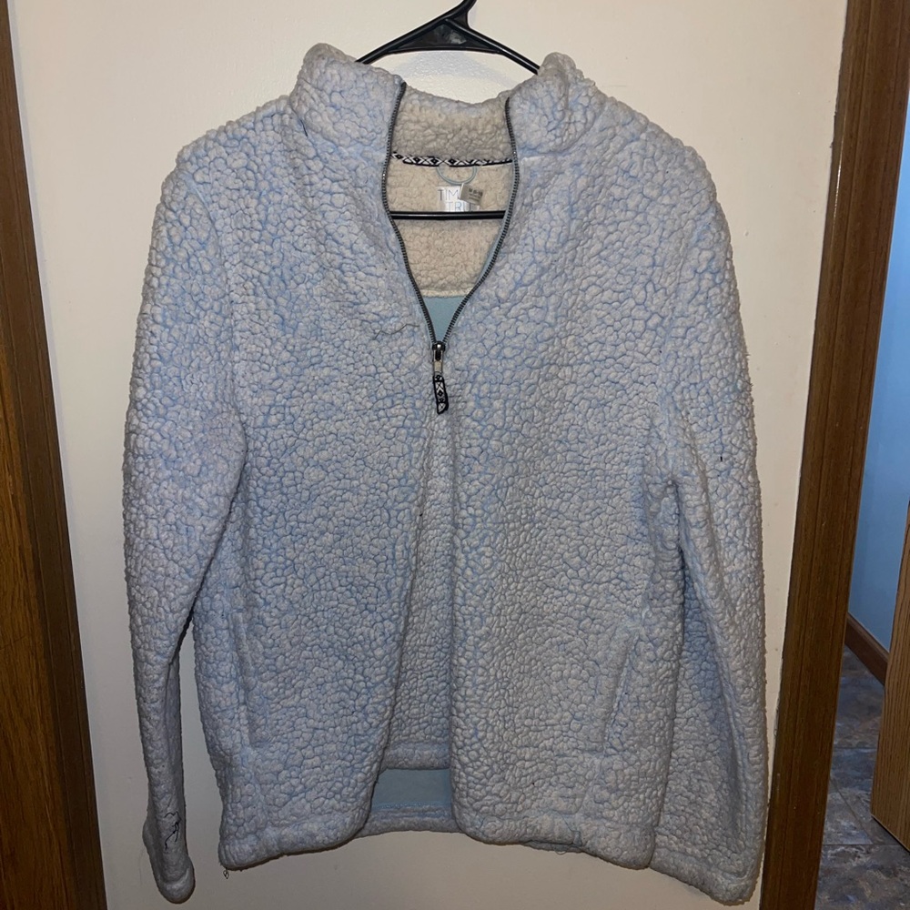 Time and Tru Light Gray Teddy Jacket